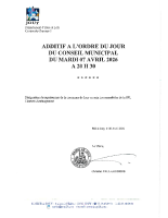 Additif à l’Orde du Jouy du Conseil Municipal Jouy 07 04 2026